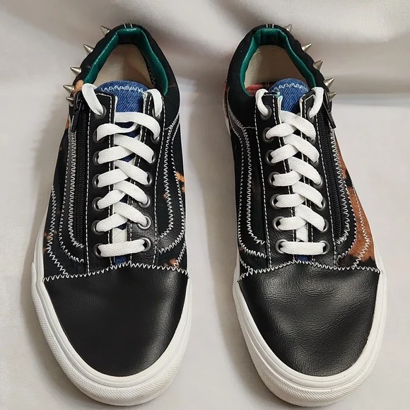 Vans Old Skool Zip Tartan Daze Multi Acid Dye Sneakers (M Size 7.5, W Size 9)
